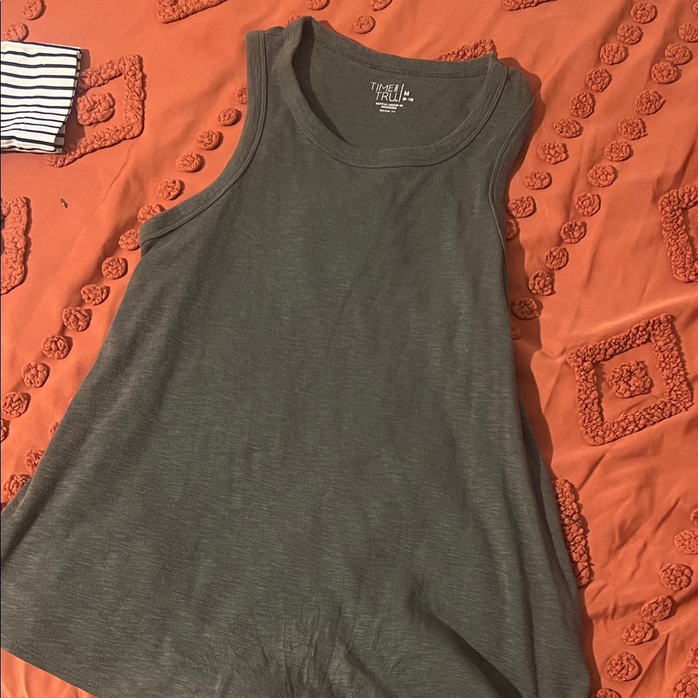 Time and Tru Women's Khaki Tank Top